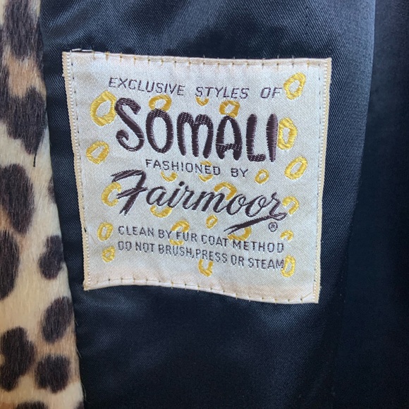 Vintage 60s Leopard Peacoat faux Fur size large 12 14 - Picture 3 of 14